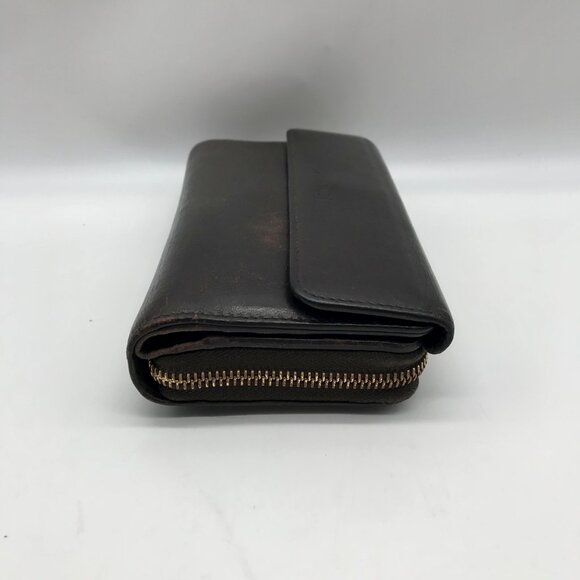 Gucci Dark Brown Leather Long Tri-Fold Wallet - Picture 3 of 12